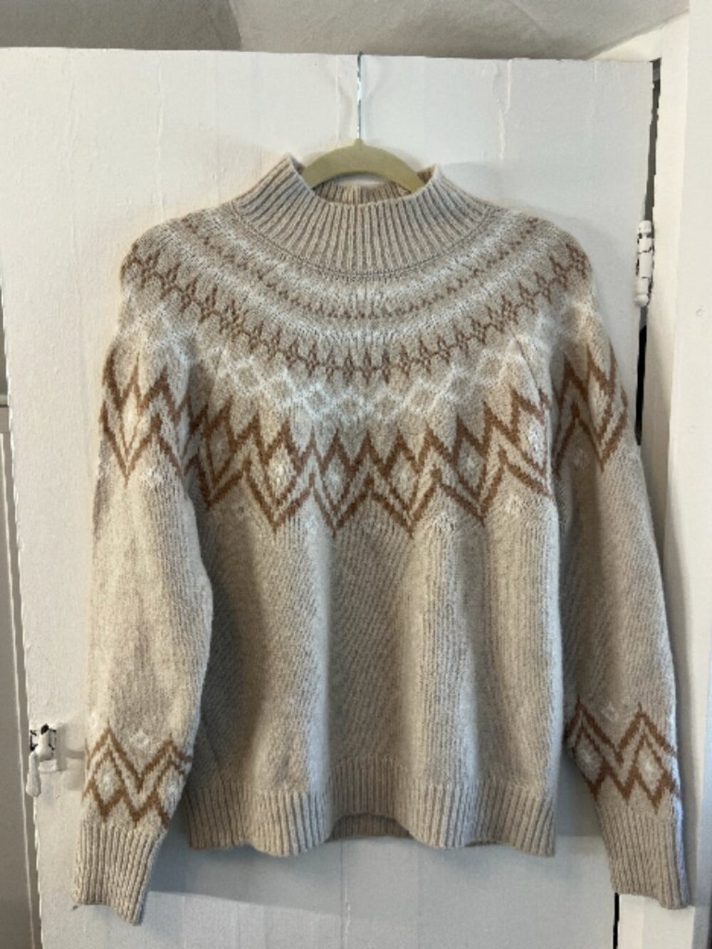 Cozy winter high-neck holiday patterned sweater